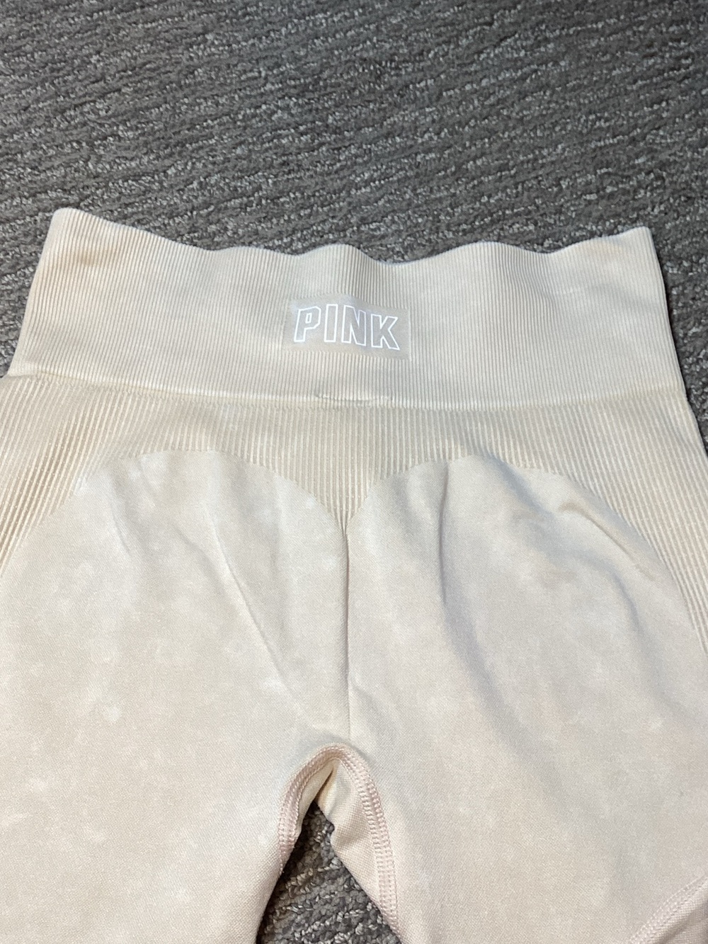 PINK Victoria's Secret Pale Blush Ribbed High-Waist Leggings